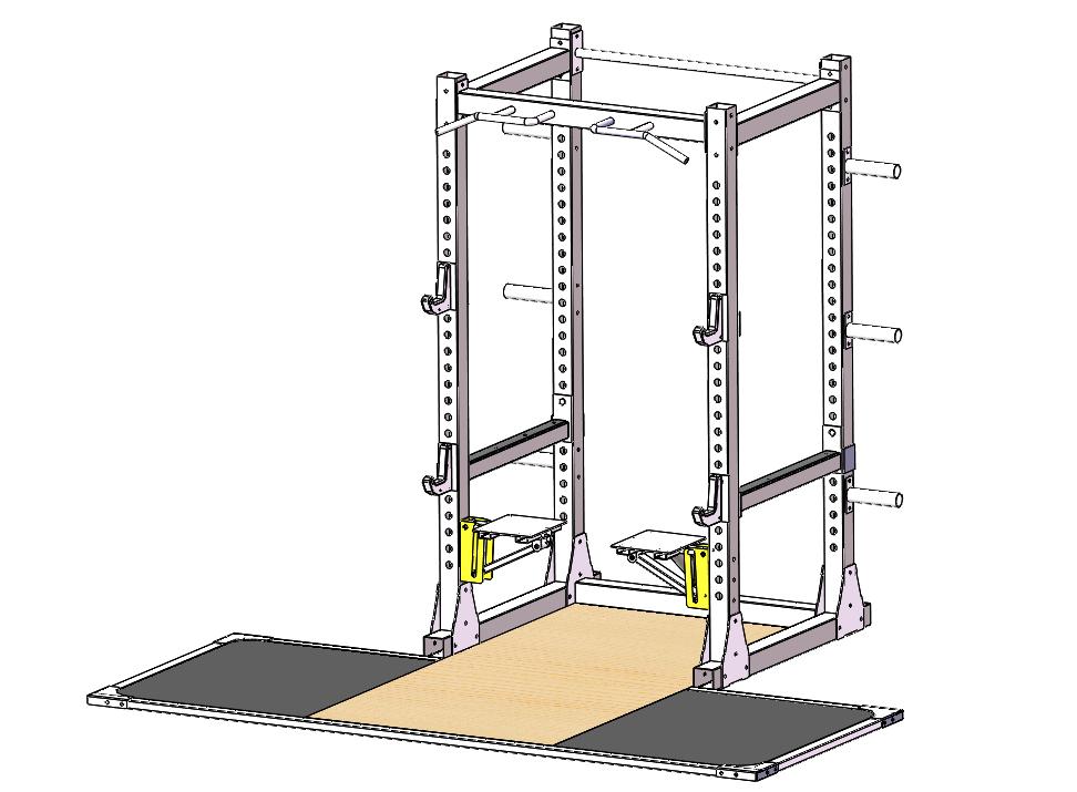 Power Rack with Integrated Weightlifting Platform